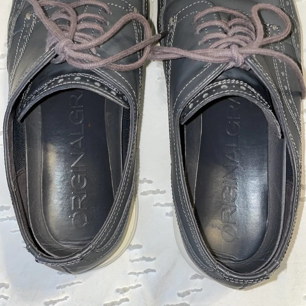 EUC Cole Haan Original Grand Shortwing Men's Gray Leather Shoe Sz 10M C30025